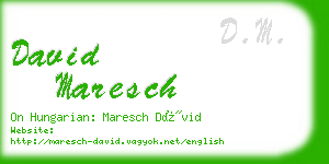 david maresch business card